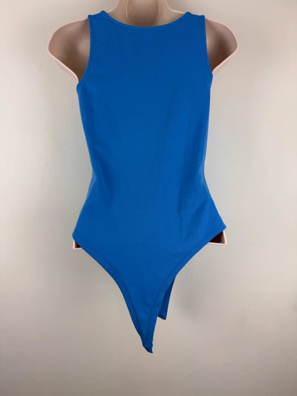 Primark Royal Blue Scoop Neck Tank Bodysuit Stretch Knit Sleeveless Small